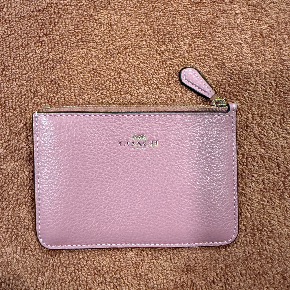 Authentic small coach keychain credit card wallet, missing the actual keychain